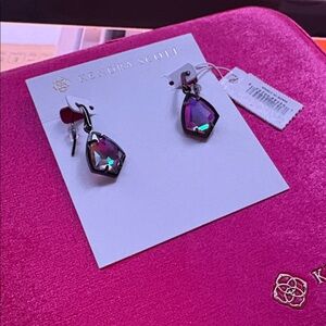 Kendra Scott Gun Metal Cory Drop Earrings New
